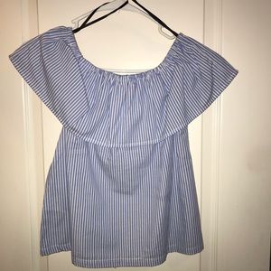Summer off the shoulder stripped top